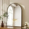 Photo 1 of BEAUTYPEAK 24"x 36" Bathroom Mirror Wall Vanity Arched Mirror, Black