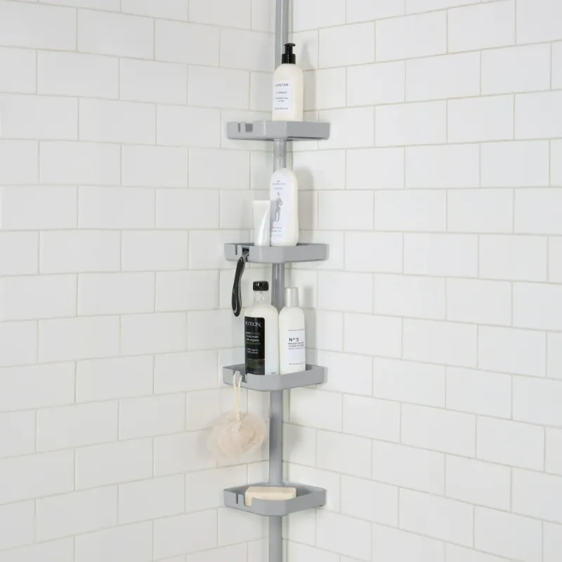 Photo 1 of Bath Bliss 4 Tier Corner Shower Organizer Caddy in Grey