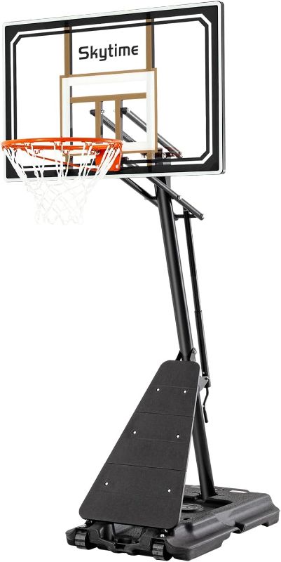 Photo 1 of ****MISSING PARTS****Basketball Hoop 48 Inch Backboard Portable Basketball Hoop Outdoor,5.3-10ft Stepless Regulation Crank Adjust Basketball Goal System