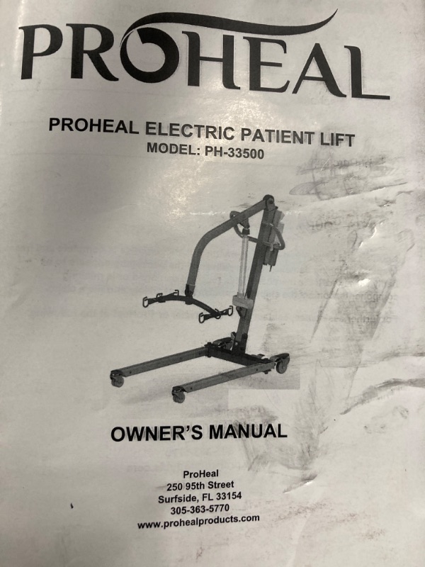 Photo 4 of ****PARTS ONLY****ITEM DOES NOT WORK***ProHeal Electric Lift - Safe and Easy Full Body Patient Transfer Lifter for Home Use and Facilities - Floor, Low Bed and Chair Lifting, 500 Pound Weight Capacity, 6 Point Spreader Bar