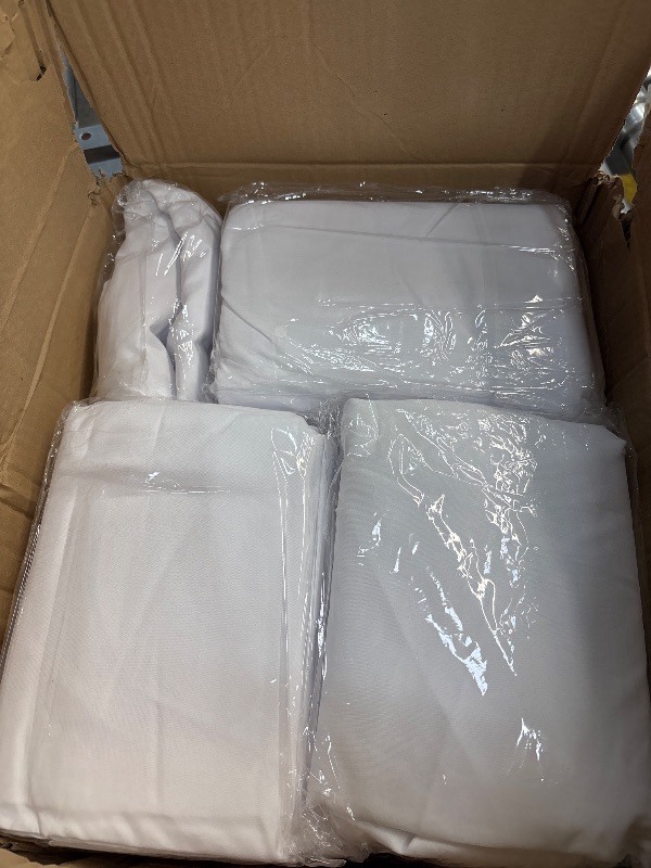 Photo 1 of 12 Pack Round Tablecloth 90 Inch Cloth White Tablecloth for Round Tables
