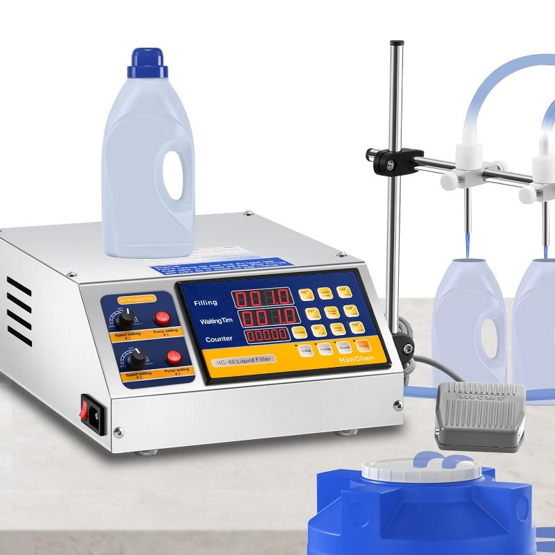 Photo 1 of ***SEE NOTES*** 
Hanchen Liquid Filling Machine Automatic Bottle Filler 1-135 Fl Oz Digital Liquid Filler Cosmetic Oil Filling Machine for MCT Oil, Milk, Water, Juice, Essential Oil with 2 Heads Diaphragm Pump