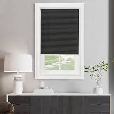 Photo 1 of Cordless Light Filtering Mini Blind - 35 Inch Length, 64 Inch Height, 1" Slat Size - Black - Cordless GII Morningstar Horizontal Windows Blinds for Interior by Achim Home Decor 35 x 64 in Black