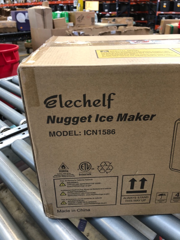 Photo 1 of Nugget Ice Maker Countertop Self-Cleaning 40lbs | Kid-Friendly Design Chewable Sonic Ice | Silver Nugget ice maker 40Ibs Silver-1  (USED , UNABLE TO TEST)
