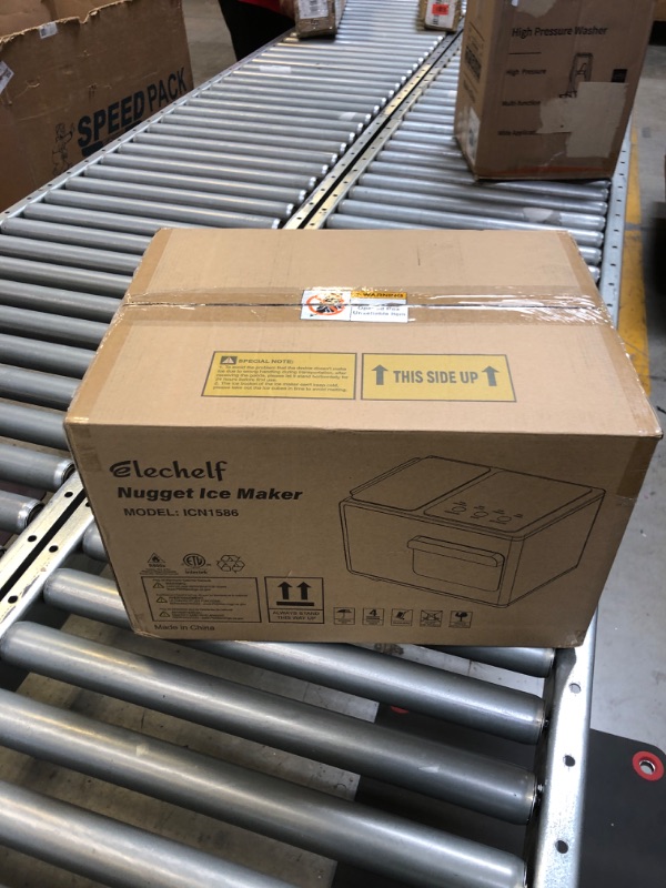 Photo 1 of Nugget Ice Maker Countertop Self-Cleaning 40lbs | Kid-Friendly Design Chewable Sonic Ice | Silver Nugget ice maker 40Ibs Silver-1  (USED , UNABLE TO TEST)