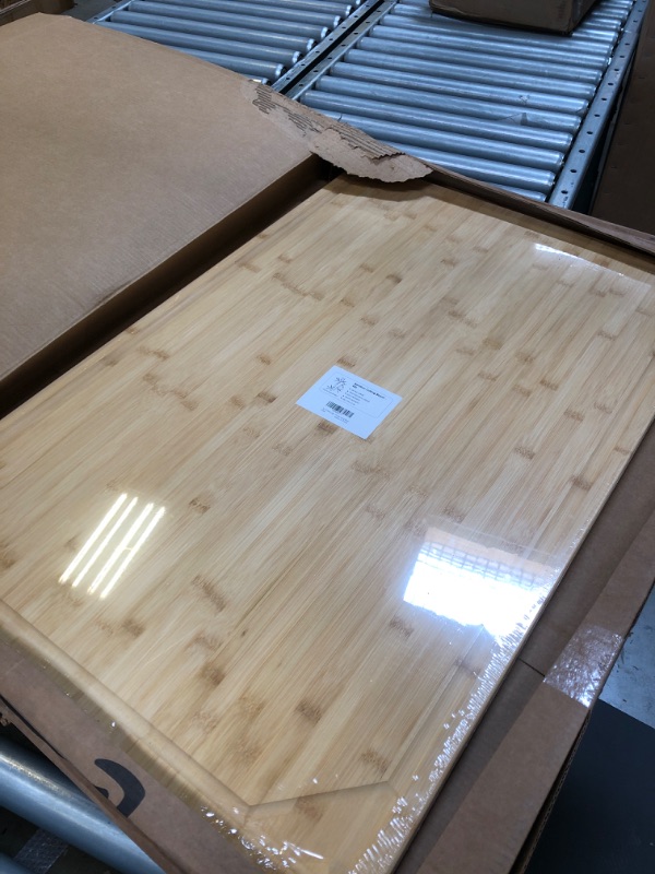 Photo 3 of 36 x 24 Extra Large Bamboo Cutting Board for Kitchen, Cutting Board Stove Top Cover with Handle, Butcher Block Chopping Board with Juice Groove, Large Charcuterie Board, Over the Sink Cutting Board (FACTORY SEALED)

