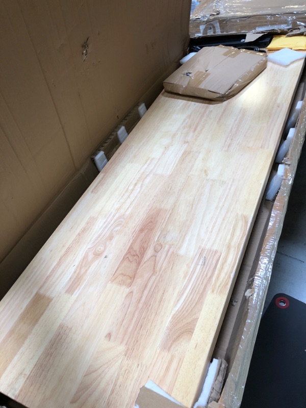 Photo 1 of VEVOR 60" Adjustable Workbench, Heavay Duty Workstation 2000 LBS Load Capacity, with Power Outlets & Rubber Wood Top & Metal Frame & Foot Pads, for Workshop Office Home Garage 61" x 20" without wheels Workbench