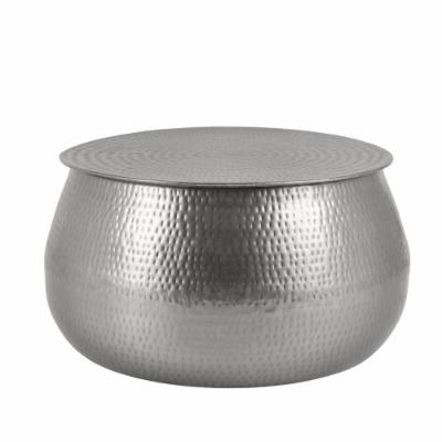 Photo 1 of Home Decorators Collection Calluna 31 in. Silver Medium Round Metal Coffee Table with Lift Top
