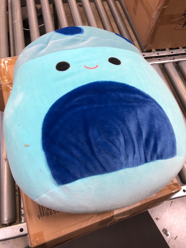 Photo 3 of Squishmallows Original 16-Inch Ankur Teal Mushroom with Fuzzy Blue Spots and Belly - Official Jazwares Large Plush
