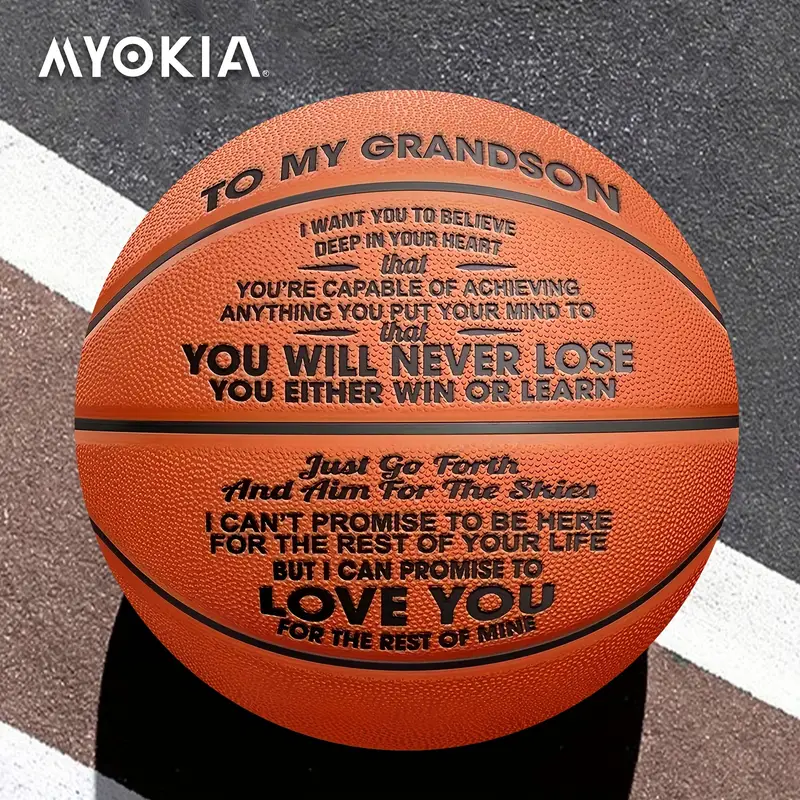 Photo 1 of Engraved Basketball Gifts for My Grandson - Your Limitation It’s Only Your Imagination - Customized Inspirational Basketball Gifts Indoor/Outdoor Boys Basketball 29.5 Inch