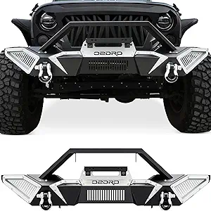 Photo 1 of OEDRO Front Bumper Compatible with 2007-2018 Jeep Wrangler JK & Unlimited JKU (2/4 Doors), Full Width Off Road Bumper w/D-Rings & Winch Plate Mounting & Paintable Armor
