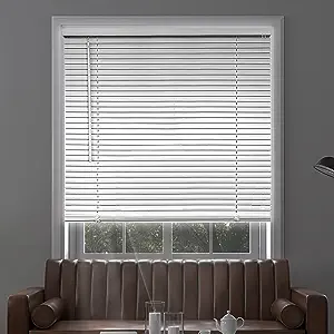 Photo 1 of CHICOLOGY Blinds for Windows, Mini Blinds, Window Blinds, Door Blinds, Blinds & Shades, Camper Blinds, Mini Blinds for Windows, Horizontal Window Blinds, Midnight White (Blackout), 16" W X 48" H 16"W X 48"H Midnight White (Blackout)