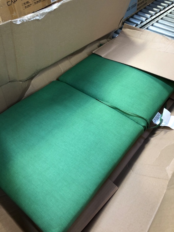 Photo 2 of Arden Selections Outdoor Dining Chair Cushion 20 x 20, Moss Green Leala 20 x 20 High Back Moss Green Leala