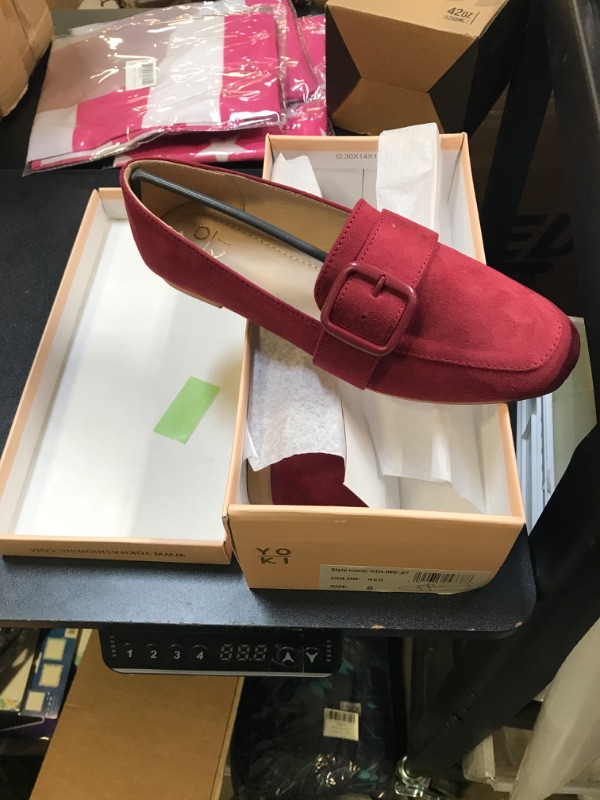 Photo 1 of yoki red loafers size 6