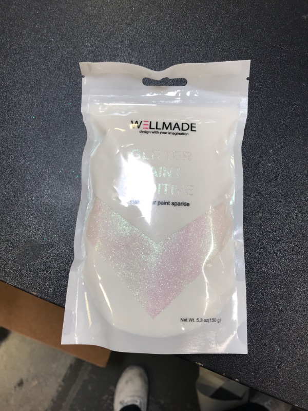 Photo 2 of 150g/5.3oz Wellmade Glitter Paint Additive for Wall Paint-Interior/Exterior Wall, Ceiling, Wood, Metal, Varnish, Dead Flat, DIY Art and Craft (150g/1bag, Mother of Peal)