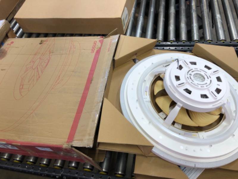 Photo 1 of Orison RGB Ceiling Fans with Lights, 24'' Low Profile Ceiling Fan with Light and Remote, Smart Ceiling Fans with 8 Blades, Compatible with Alexa, Google Home and App Controlled (Wood) Wood (RGB & Alexa Compatible)