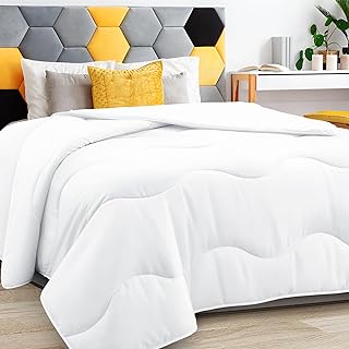 Photo 1 of MEELUS Lightweight Comforter Cooling White, All Season Duvet Insert Breathable Queen Size Summer Bedding, Soft Microfiber Cool Down Alternative Winter Quilt with Corner Tabs, 88x88 inch https://a.co/d/d1Ye9An