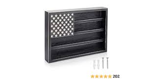 Photo 1 of Challenge Coin Display Frame, Coin Holder Wooden American Flag Wall Decor, Government Military Challenge Coin Rack Display Medal Display Case

