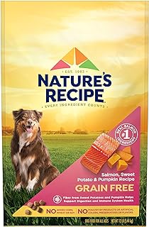 Photo 1 of Nature's Recipe Grain Free Dry Dog Food, Salmon, Sweet Potato & Pumpkin Recipe, 24 Pound Bag, Easy to Digest Dry Food Salmon, Sweet Potato & Pumpkin 24 Pound (Pack of 1)