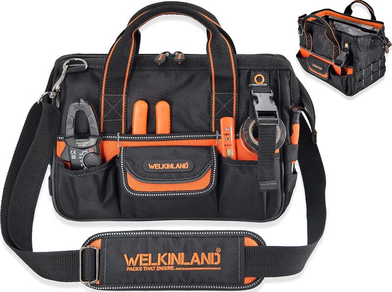 Photo 1 of WELKINLAND 13-Inch Small tool bag, Electrician tool bag, Electrical tools bag, HVAC tool bag, Tool bags for electricians, Tool bags for men, Men's tool carrier, Drill bag, Tool bag organizer