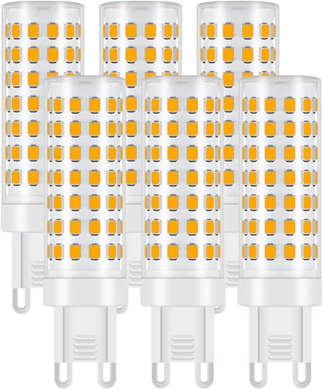 Photo 1 of G9 LED Light Bulbs, 3000K Warm Light 10W Equivalent to 80W Halogen Replacements, Bi-Pin Base, 6 Count