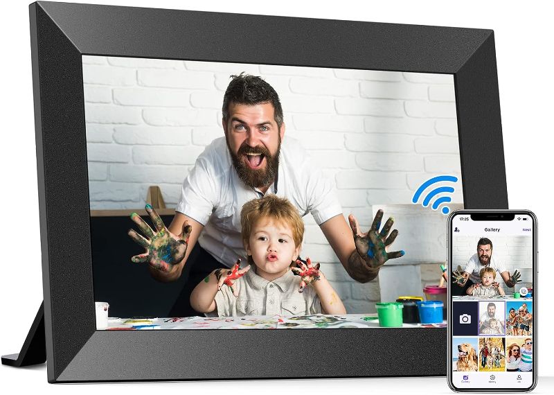 Photo 1 of BIGASUO 10.1 Inch WiFi Digital Picture Frame, IPS HD Touch Screen Cloud Smart Photo Frames with Built-in 32GB Memory, Wall Mountable, Auto-Rotate, Share Photos Instantly from Anywhere-Great Gift