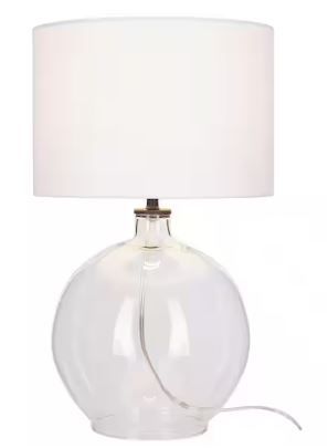 Photo 1 of Windmere 21.5 in Clear Glass Table Lamp with LED Bulb Included
