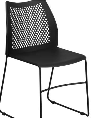 Photo 1 of Flash Furniture HERCULES Series 661 lb. Capacity Stack Chair with Air-Vent Back and Powder Coated Sled Base
