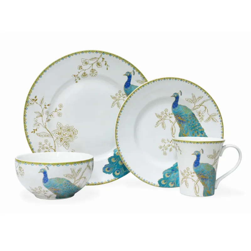 Photo 1 of Peacock Garden 16 Piece Dinnerware Set