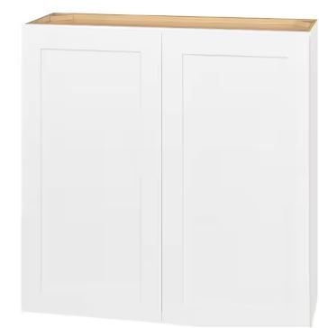 Photo 1 of Avondale 36 in. W x 12 in. D x 36 in. H Ready to Assemble Plywood Shaker Wall Kitchen Cabinet in Alpine White

