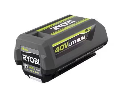 Photo 1 of Ryobi 40V 4.0 Ah Lithium-Ion Battery OP4040 and charger 
