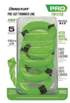 Photo 1 of Universal Fit .080 in. x 16 ft. Precut Pro Twisted Line for Gas and Select Cordless String Grass Trimmer/Lawn Edg
