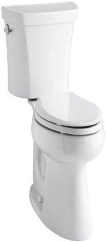 Photo 1 of *DAMAGED* Kohler K-6393-0 Highline Comfort Height Toilet, White
 - missing tank, damaged backside.