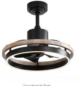 Photo 1 of Eboni 20 in. Integrated LED Indoor Black Ceiling Fans with Light and Remote Control Included
