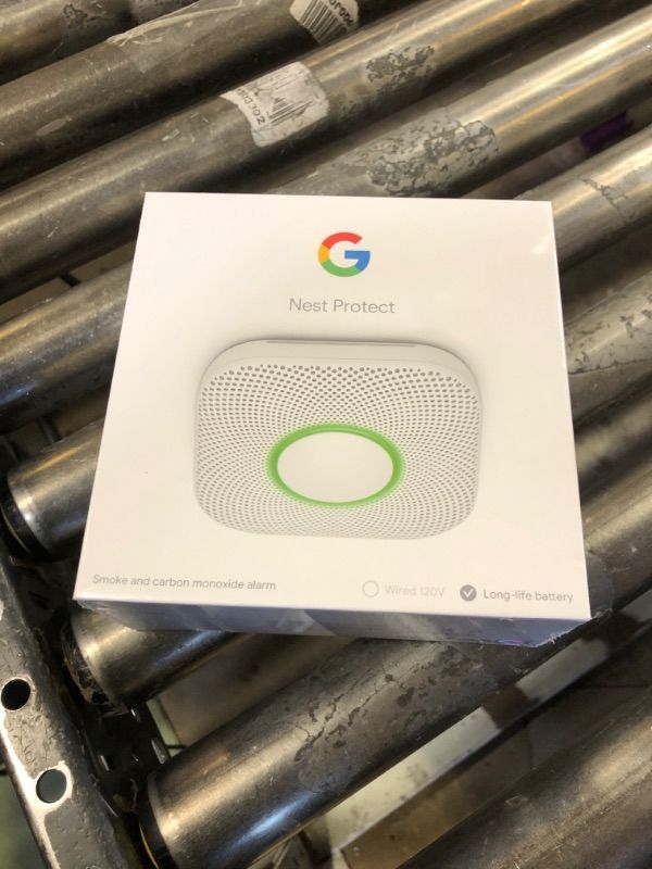Photo 1 of Google Nest Protect - Smoke Alarm - Smoke Detector and Carbon Monoxide Detector - Battery Operated , White - S3000BWES
