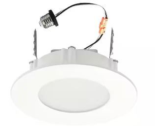 Photo 1 of 4 in. Selectable CCT Integrated LED Retrofit Ultra-Slim White Recessed Light Trim
