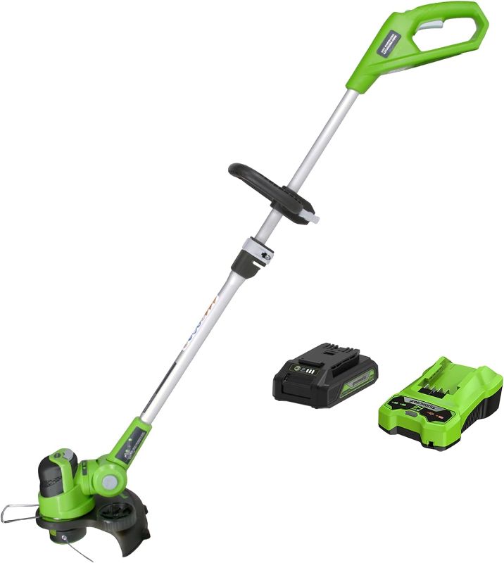 Photo 1 of Greenworks 24V 12" Cordless String Trimmer / Edger, 2.0Ah Battery and Charger Included
