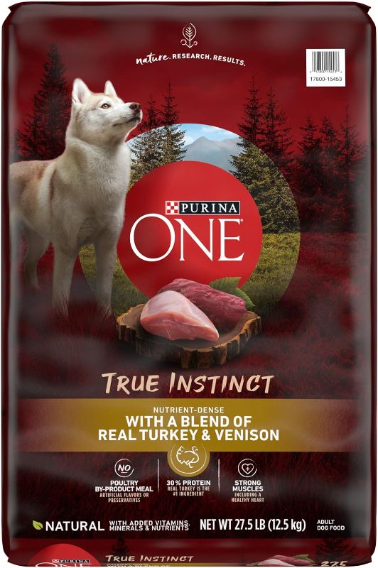Photo 1 of Purina ONE True Instinct With A Blend Of Real Turkey and Venison Dry Dog Food - 27.5 lb. Bag
BEST BY JUL 2025