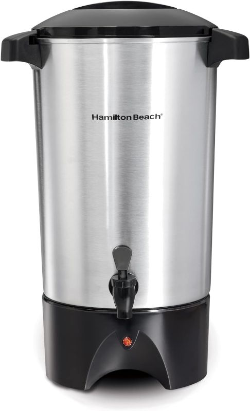 Photo 1 of Hamilton Beach 45 Cup Coffee Urn and Hot Beverage Dispenser, Silver
