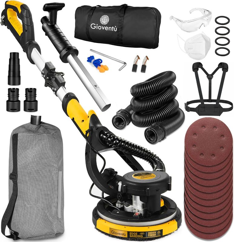 Photo 1 of Drywall Sander with Labor-Saving Strap, Electric Sander for Drywall with Vacuum Attachment, Auto Dust Collection, 7 Variable Speed 900-1800RPM, Power Ceiling Sander for Drywall, Popcorn Ceiling etc
