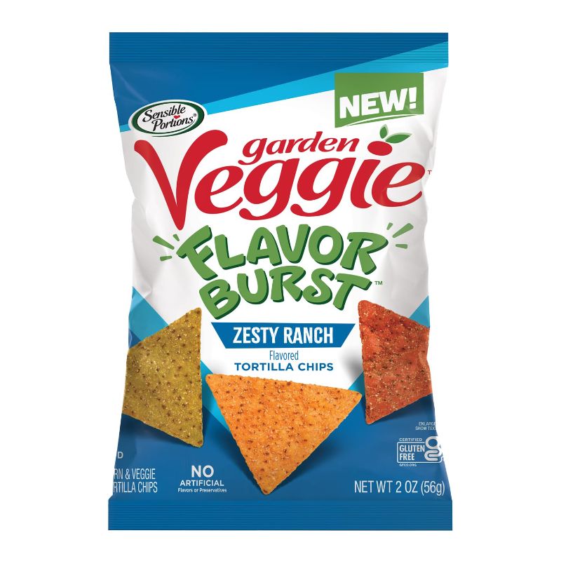 Photo 1 of Sensible Portions Garden Veggie Flavor Burst Tortilla Chips, Ranch, 2 Oz (Pack of 6)
