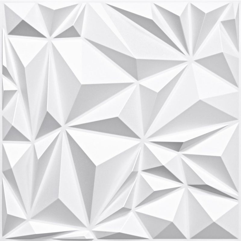 Photo 1 of STICKGOO Diamond 3D Wall Panels Peel and Stick, Brushed Silver Decorative Wall Covering Panels for Interior Wall Decor, PVC Accent Wall Panels with Double Sided Tape Attached