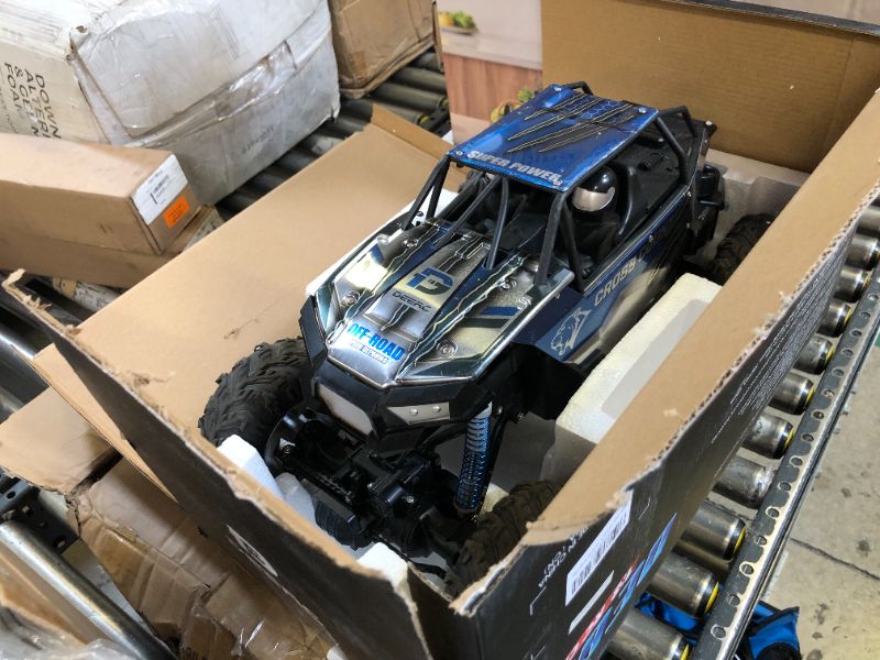 Photo 2 of DEERC Large 1:8 Scale Remote Control Monster Truck for Adults Boys, Upgraded RC Cars Remote Control Car, Off Road with Realistic Sound, 2.4Ghz 4WD Toy All Terrain Climbing, 2 Batteries for 80 Min Play Sliver Blue