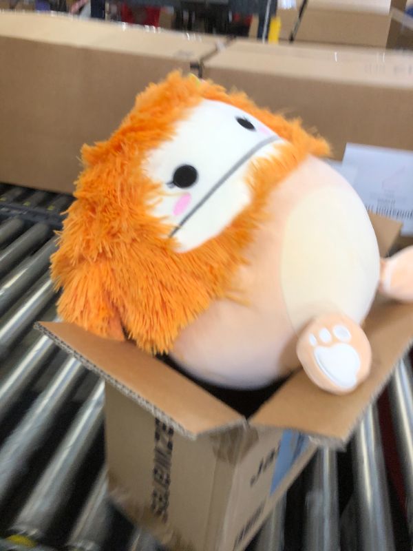 Photo 2 of Squishmallows Original 12-Inch Shasta Peach Bigfoot with Tropical Flower - Official Jazwares Plush