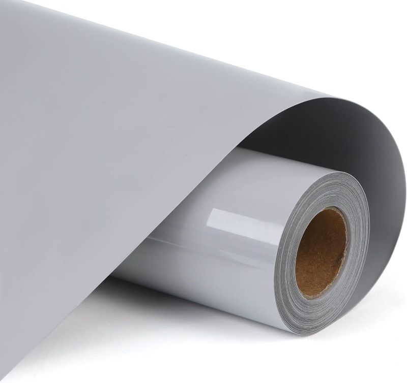 Photo 1 of RENLITONG Grey HTV Iron on Vinyl 12Inch by 10ft Roll HTV Heat Transfer Vinyl for T-Shirt HTV Vinyl Rolls for All Cutter Machine - Easy to Cut & Weed for Heat Vinyl Design
