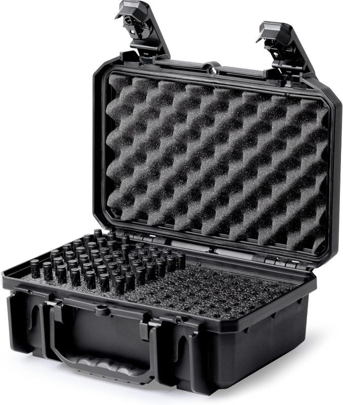 Photo 1 of Evergreen 112 Round Rifle Ammo/Bullet Locking Storage Case - Travel Safe/Mil Spec/Waterproof/USA Made - for 308 .243 Winchester, 223 .25-06 Remington H&H (230 Black, Rifle)
