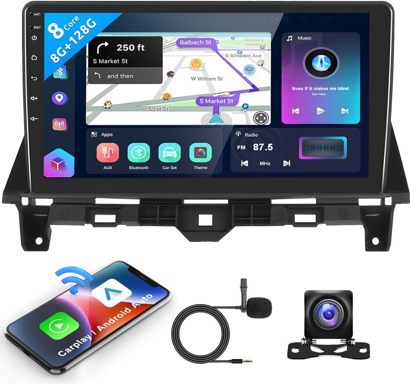 Photo 1 of Podofo 8 Core 8+128G Android Car Stereo for Honda Accord 8th 2008-2013 with Wireless Carplay Android Auto, 10.1" QLED Touch Screen Radio, WiFi/4G, GPS, DSP/Hi-Res, AM/FM, Bluetooth 5.0, Backup Camera
