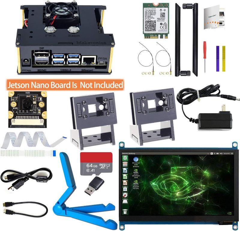 Photo 1 of Developer Kit for Jetson Nano -7inch Touch| IMX 219-77 Camera with Case| 64GB Class 10 TF Card with Card Reader | Jetson Nano Acrylic Case for Both A02 and B01
