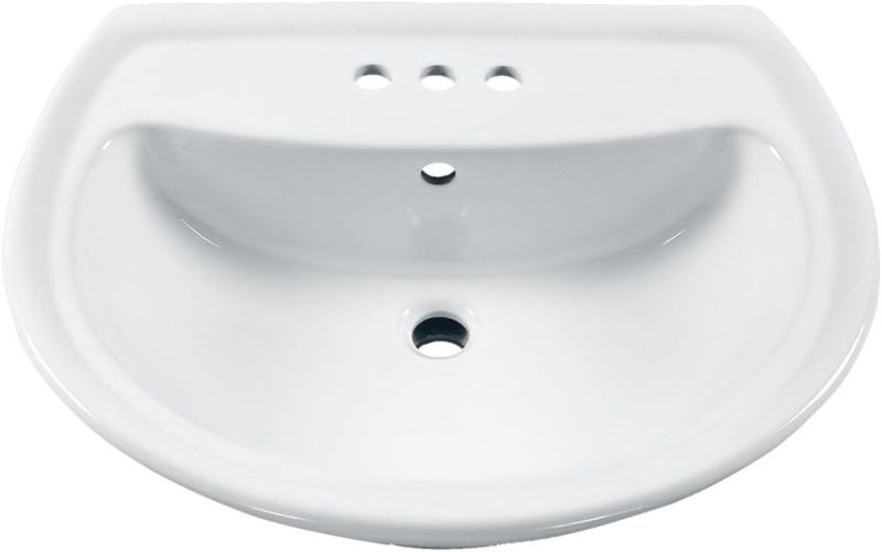 Photo 1 of American Standard 0236004.020 Cadet Pedestal Lavatory Top with 3 Faucet Holes (4 Centers), 24X19, White
