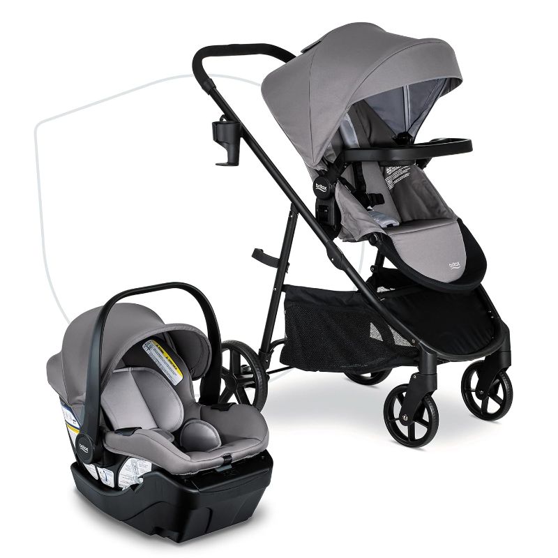 Photo 1 of Britax Willow Brook Baby Travel System, Infant Car Seat and Stroller Combo with Aspen Base, ClickTight Technology, RightSize System and 4 Ways to Stroll, Graphite Glacier
